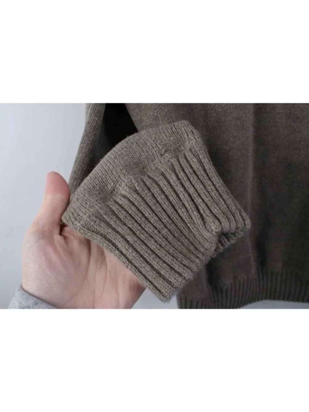 Vintage Y2K Eddie Bauer Mens Large Faded Blank Cotton Knit Crewneck Sweater - Picture 5 of 9